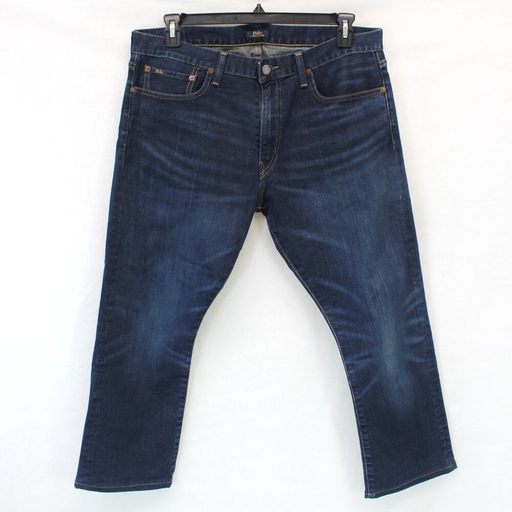 Polo Ralph Lauren Vtg Men's Denim Jeans Pants Varick Slim Straight Size 36/30